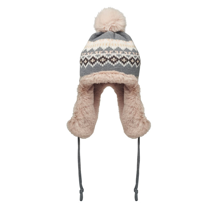 YULONG - Knitted beanie with ear flap - Grey