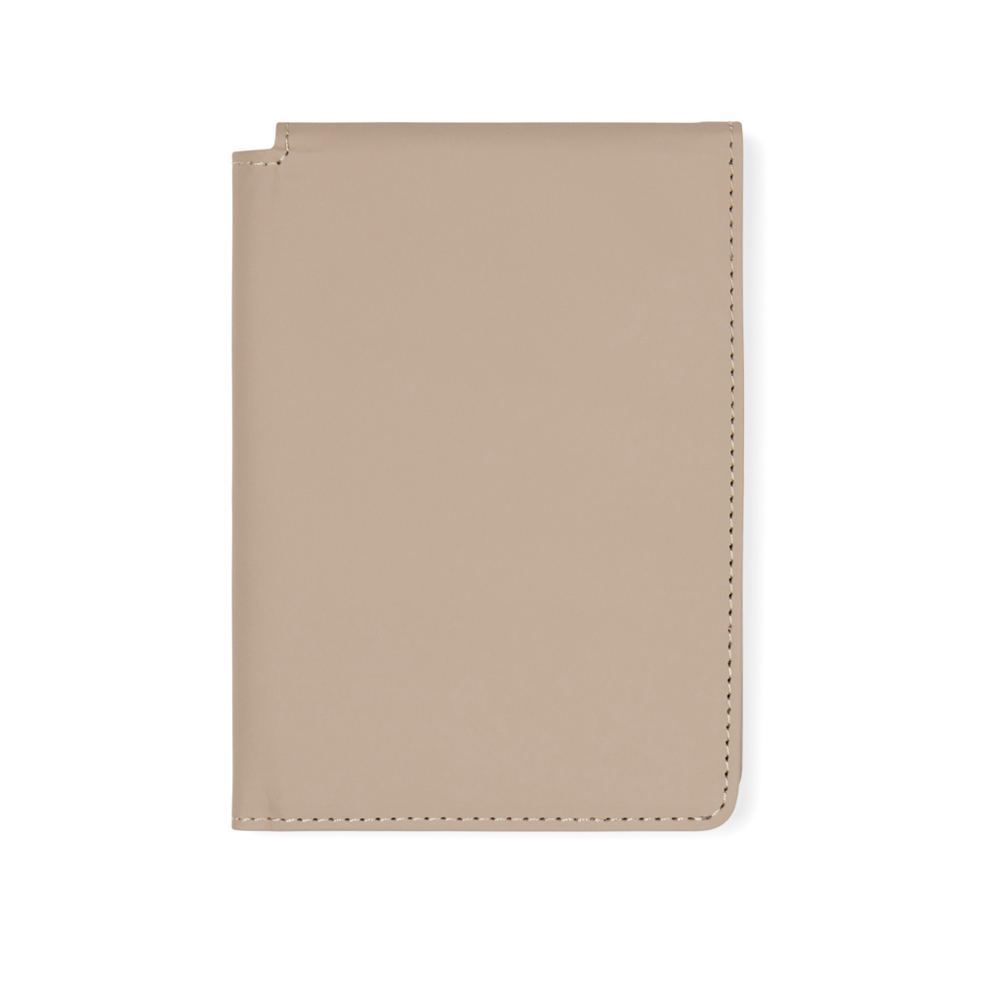 VINGA Baltimore RCS recycled polyester RFID passport cover - greige (± PMS 16-0906 TPG)