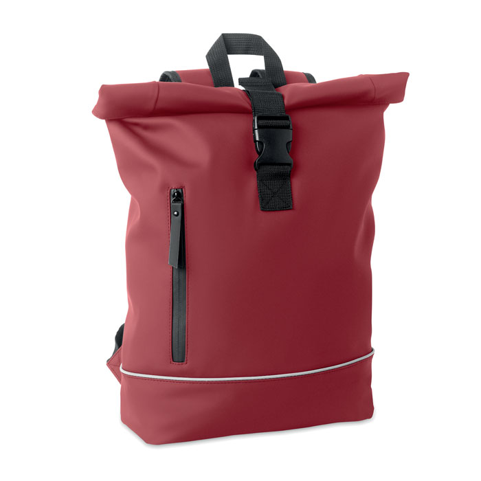 LAPTOSA - Laptop 15" roll top PU backpack - Burgundy