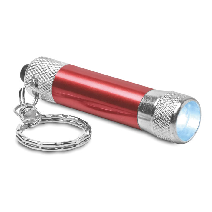 ARIZO - Aluminium torch with key ring - Red