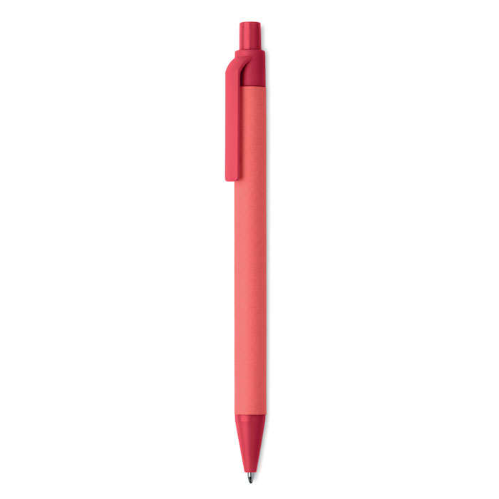 CARTOON COLOURED - Paper/PLA corn ball pen - Red