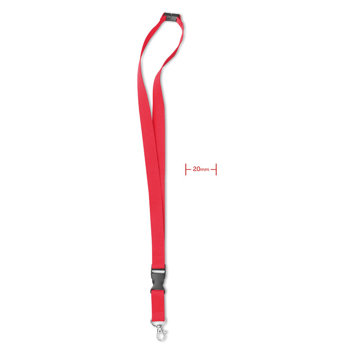 LANY - Lanyard hook and buckle 20 mm - Red