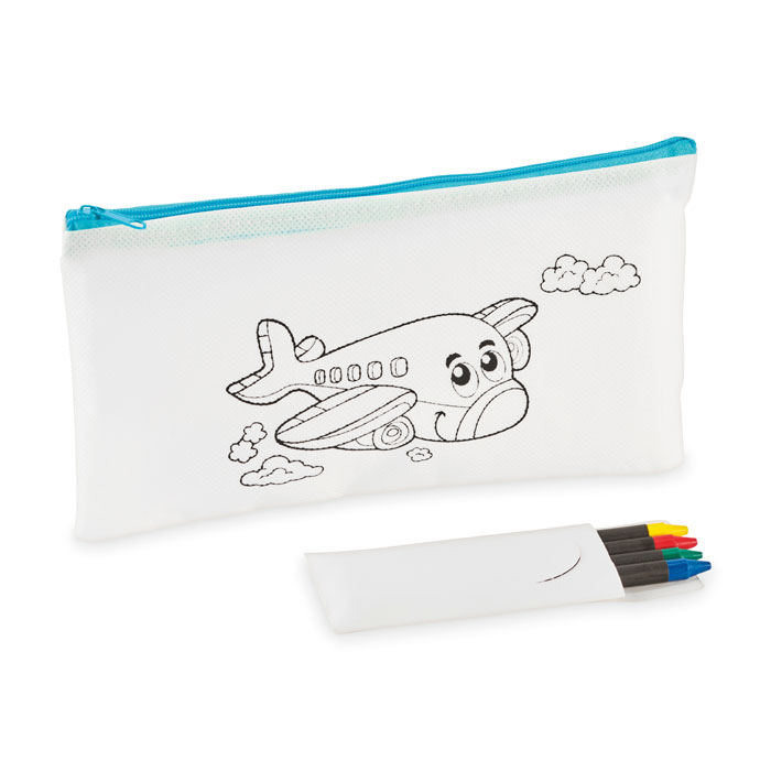 CRAY - Pencil case with 4 crayons - Baby Blue