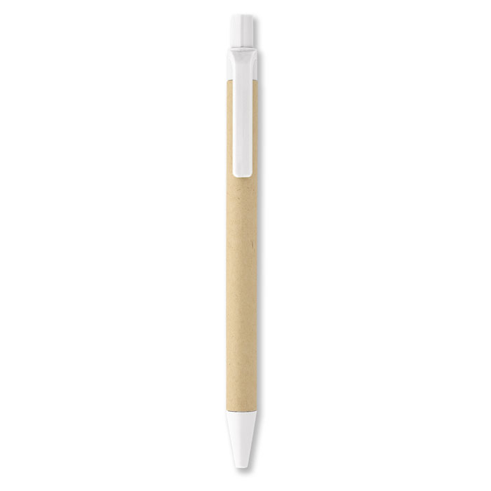 CARTOON - Paper/corn PLA ball pen - White