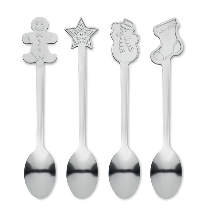 CHIP SET - Set of 4 Christmas tea spoon