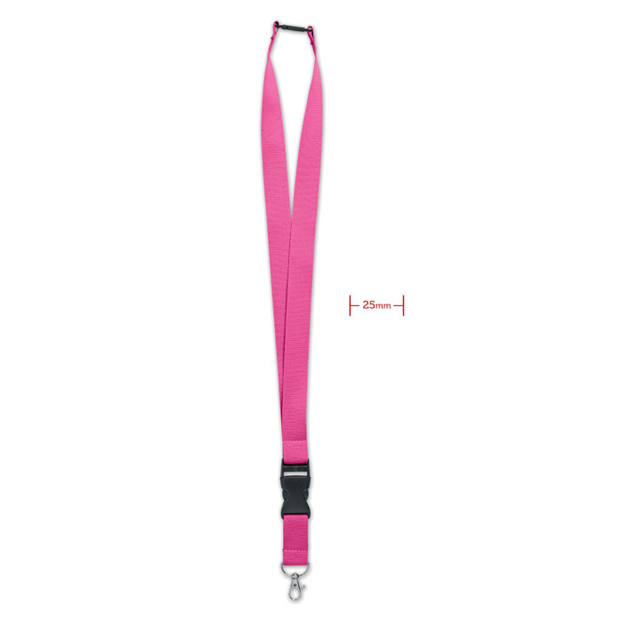 WIDE LANY - Lanyard with metal hook 25mm - Fuchsia
