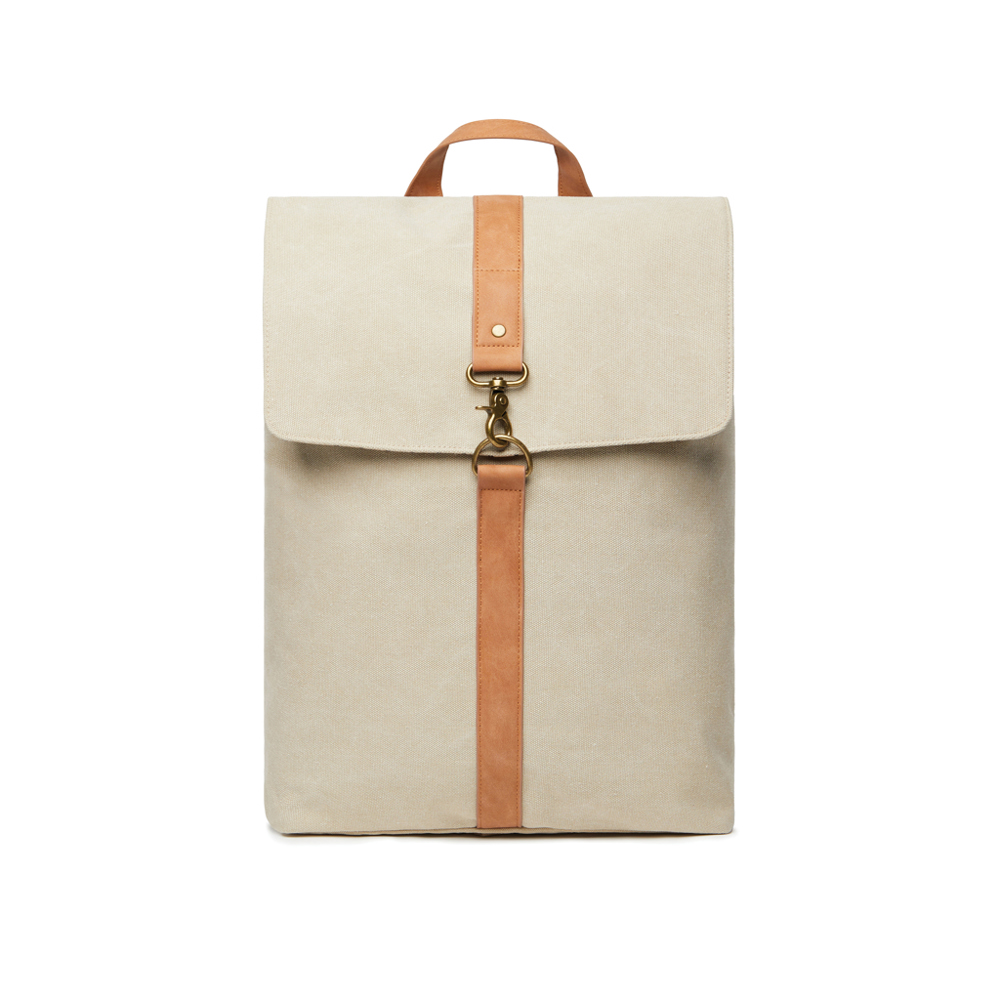 VINGA Bosler backpack GRS recycled canvas - beige (± PMS 14-1012)