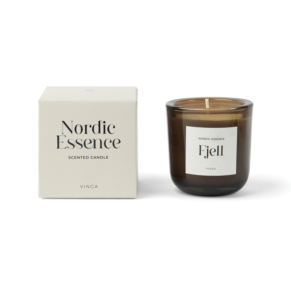 Nordic essence scented candle small - off white, dark brown (± PMS 7527 off white/ ± PMS Dark brown)