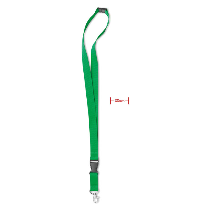 LANY - Lanyard hook and buckle 20 mm - Green