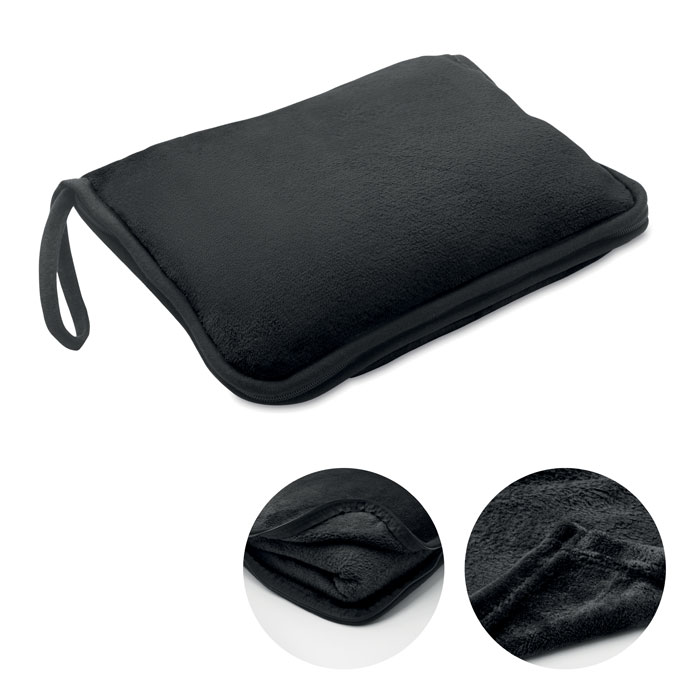 COZY - 2 in 1 travel blanket set - Black