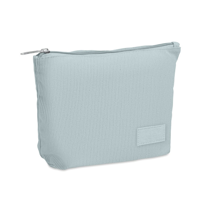 CORDY T - Corduroy cosmetic bag - Baby Blue