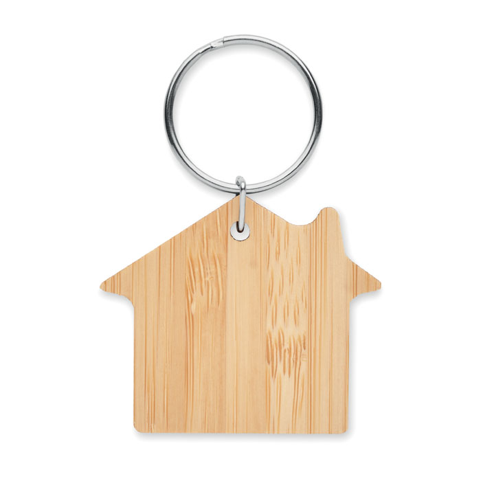 HOUSEBOO - House shaped bamboo key ring