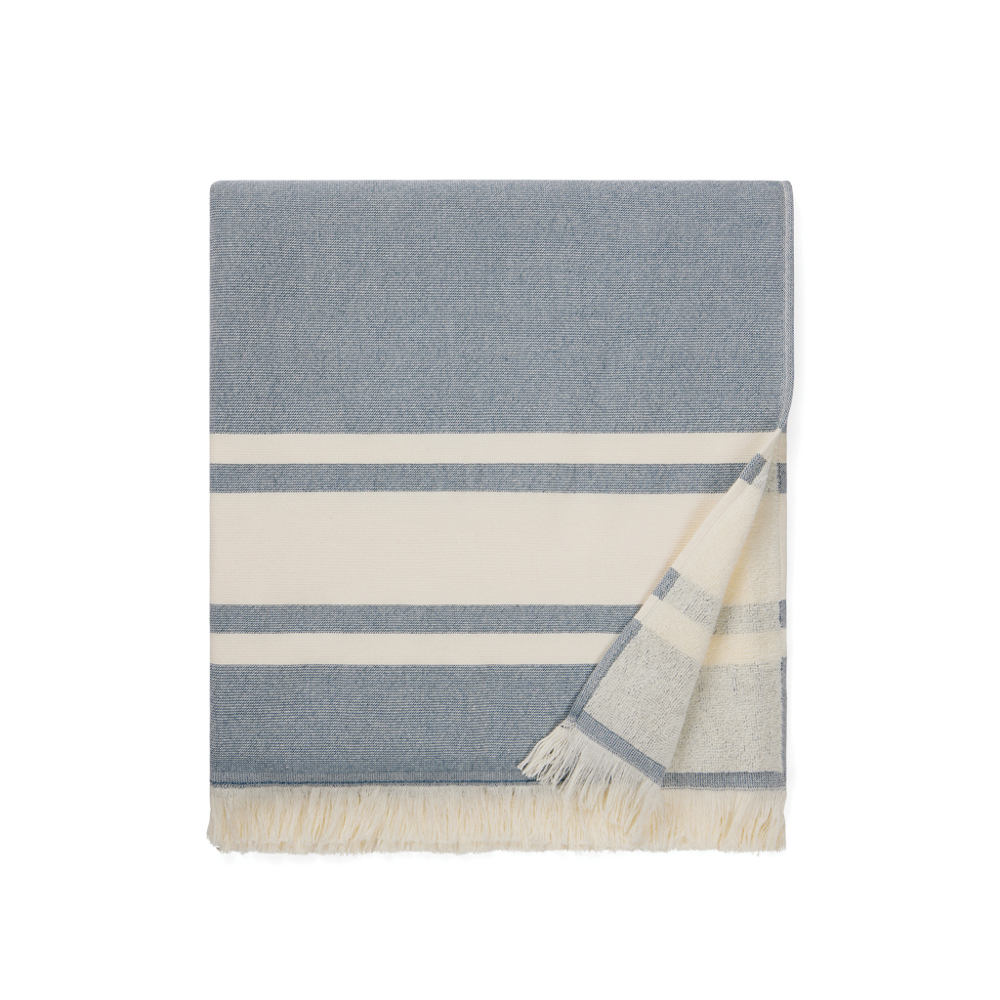 VINGA Tolo hammam terry towel - navy, beige (± PMS 19-4324 TPG/ ± PMS 11-0606 TCX)
