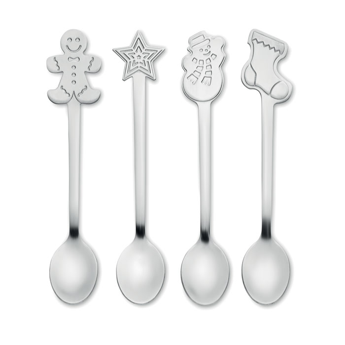 CHIP SET - Set of 4 Christmas tea spoon