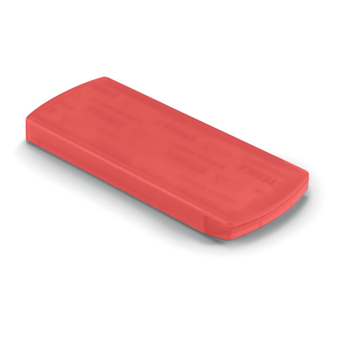 EVAN - Container with plasters - Transparent Red