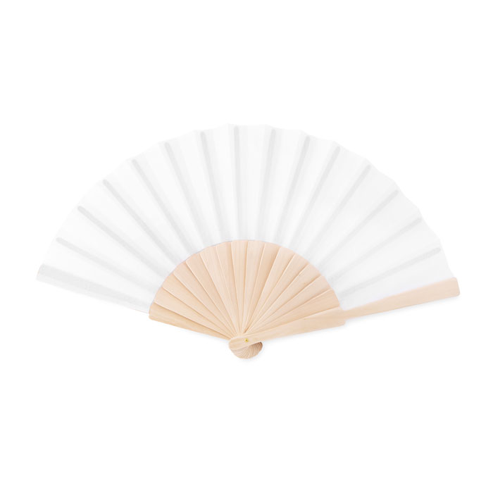 FANNY WOOD - Manual hand fan wood - White