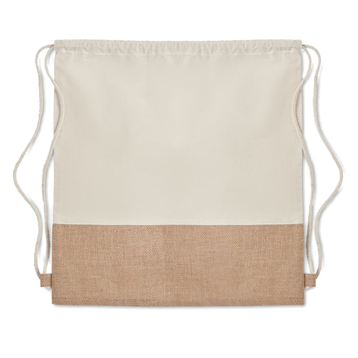 INDIA - Drawstring bag w/ jute details