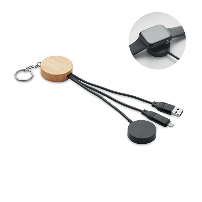 BULE - Key ring with 4 in 1 60W cable - Black