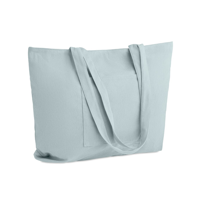 CORDY G - Corduroy large shopping bag - Baby Blue