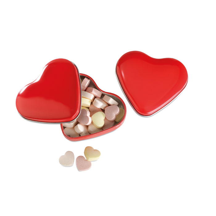 LOVEMINT - Heart tin box with candies - Red