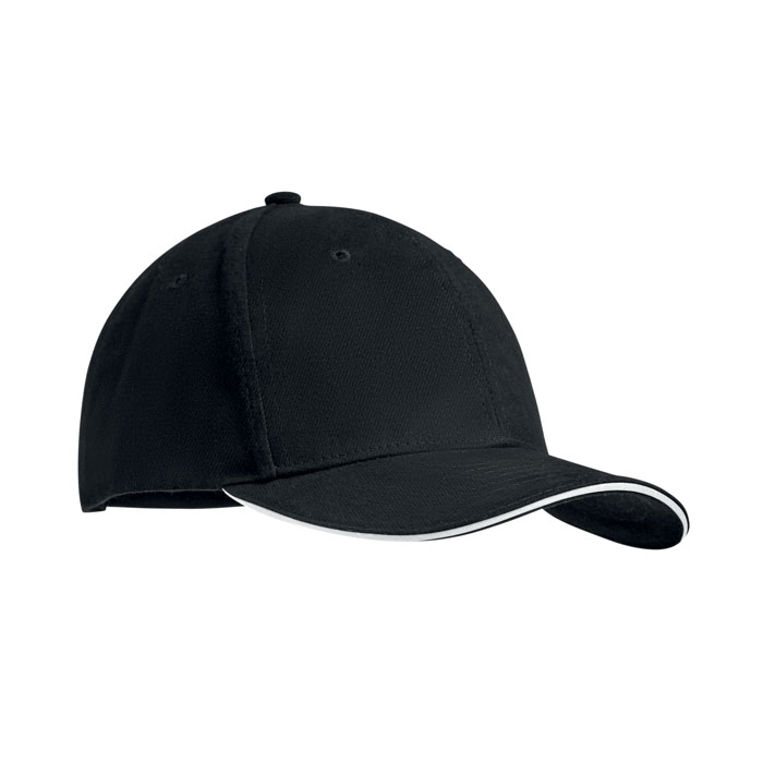 TEKAPO - 6 panel baseball cap 270 gr/m - White/Black