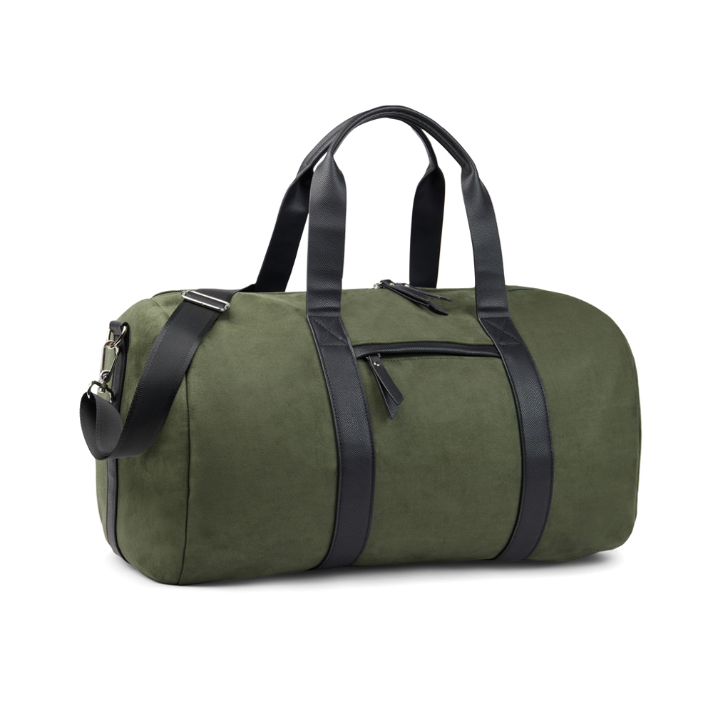VINGA Marlow RCS recycled polyester weekend bag - green, black (± PMS 19-0419 TPG/ ± PMS Black)