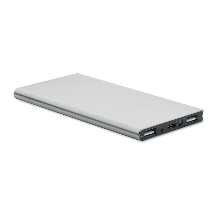 POWERFLAT8C - Powerbank 8000mAh 10.5W - Matt Silver