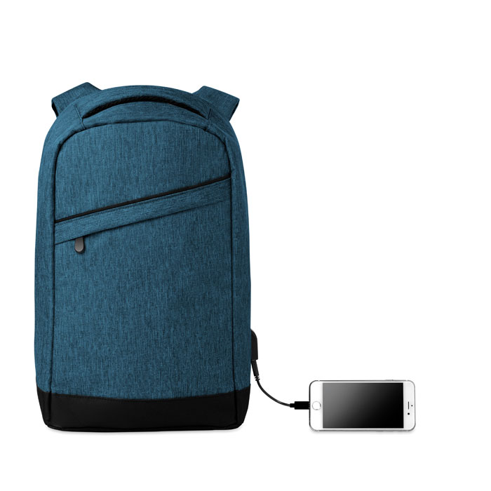 BERLIN - 2 tone backpack incl USB plug