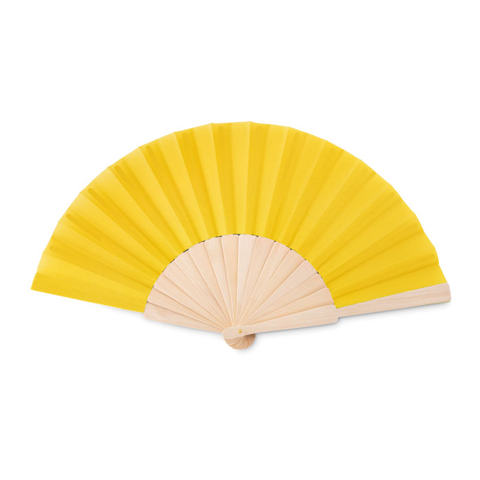 FANNY WOOD - Manual hand fan wood - Yellow