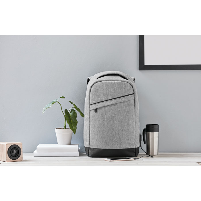 BERLIN - 2 tone backpack incl USB plug