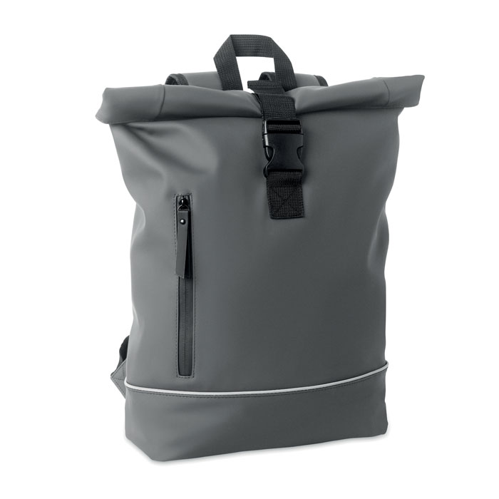 LAPTOSA - Laptop 15" roll top PU backpack - Stone Grey
