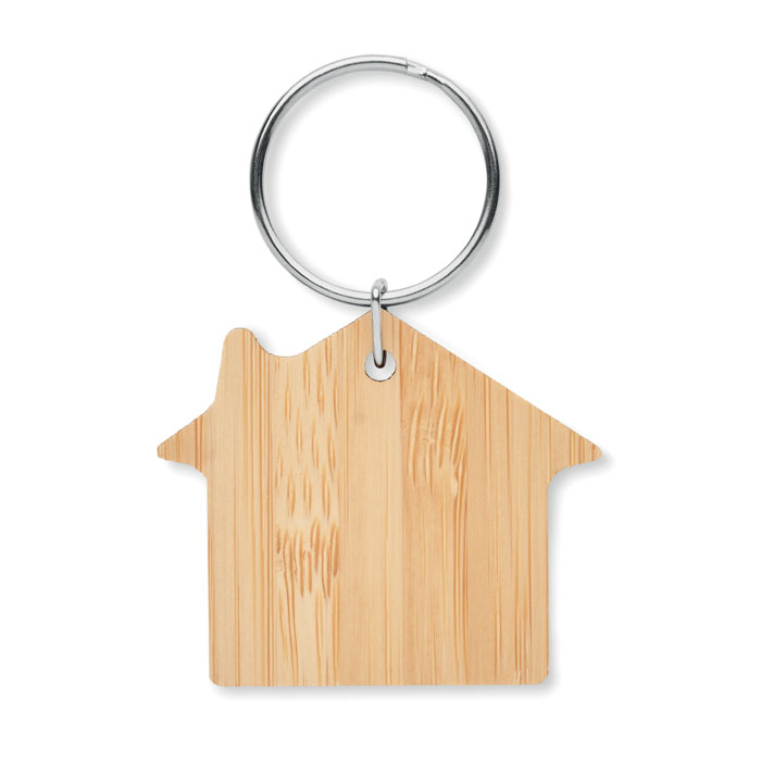 HOUSEBOO - House shaped bamboo key ring
