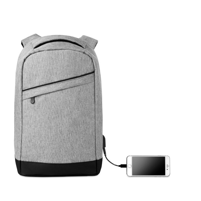 BERLIN - 2 tone backpack incl USB plug