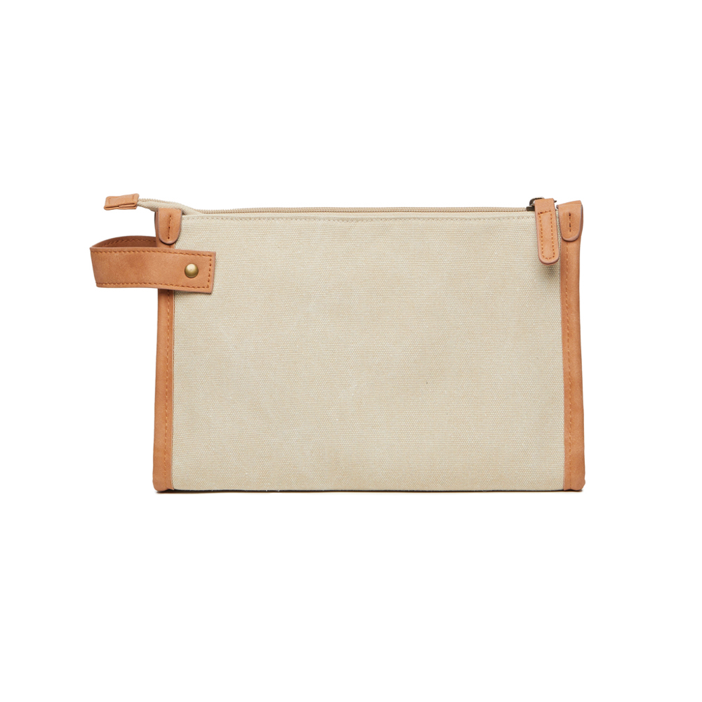 VINGA Bosler GRS recycled canvas toiletry bag - beige (± PMS 14-1012)