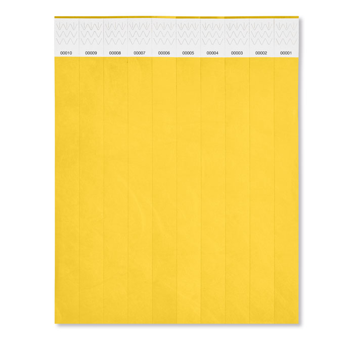  TYVEK - One sheet of 10 wristbands