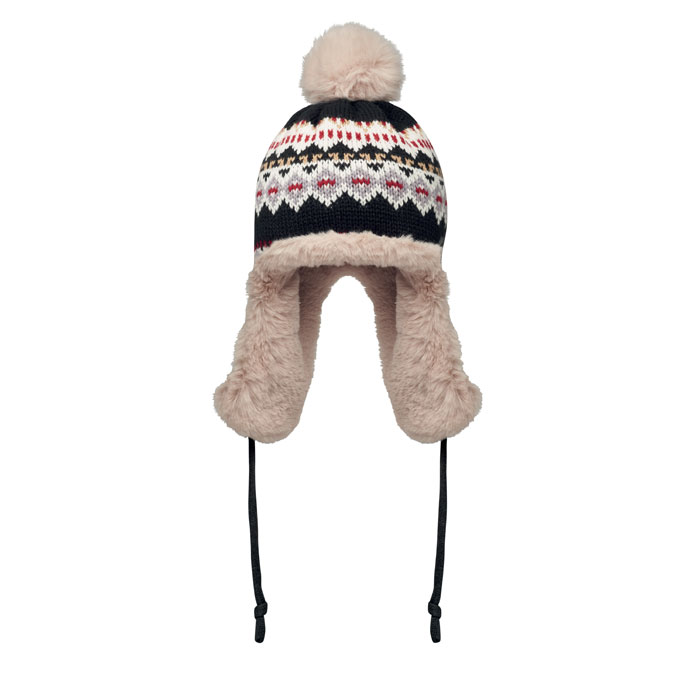 YULONG - Knitted beanie with ear flap - Black
