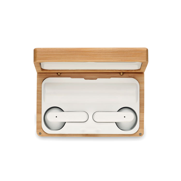 OREBAM - TWS earbuds in bamboo case
