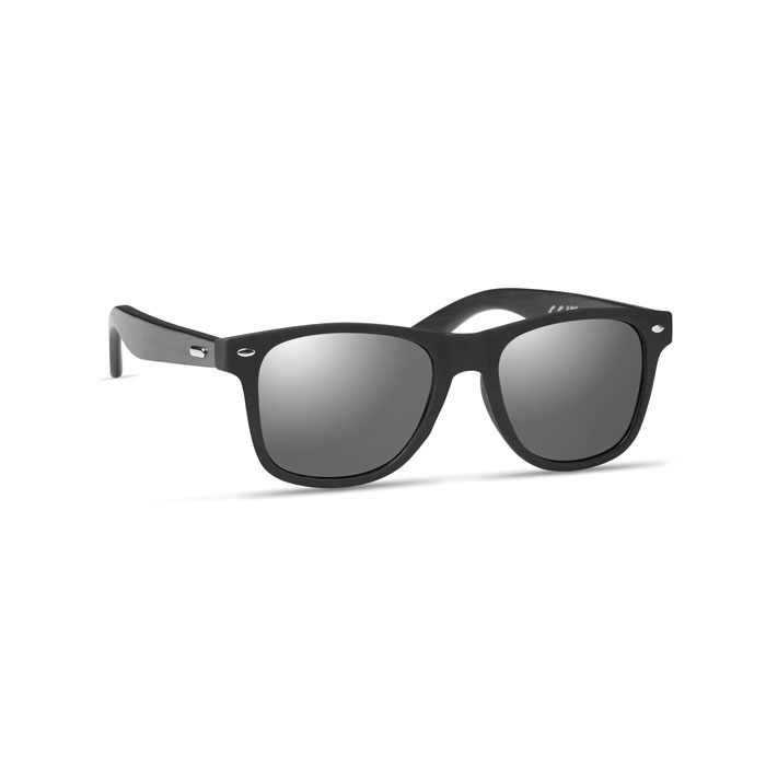 RHODOS - Sunglasses with bamboo arms - Shiny Silver