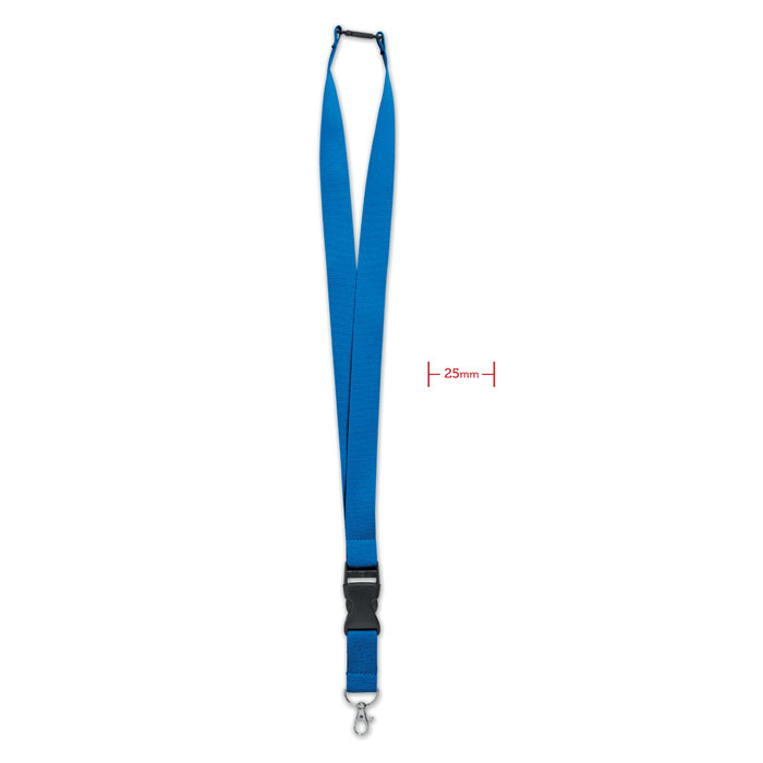 WIDE LANY - Lanyard with metal hook 25mm - Royal Blue