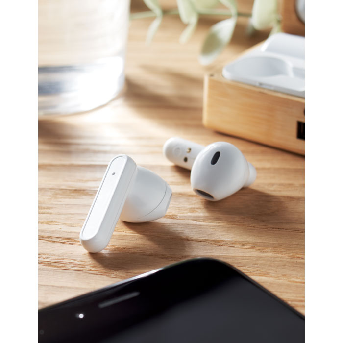 OREBAM - TWS earbuds in bamboo case