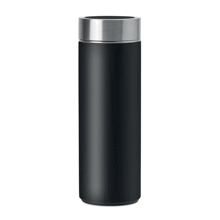 BATUMI - Double wall bamboo flask 400ml - Black