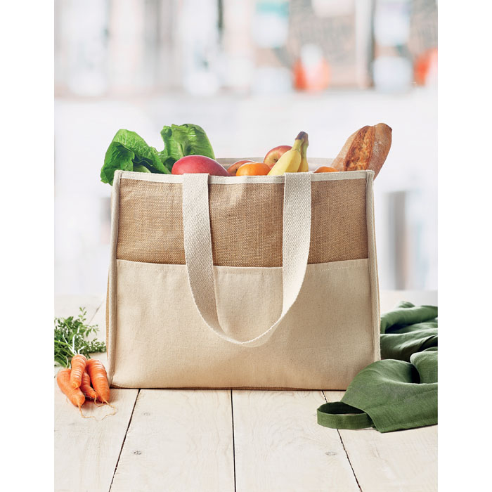 CAMPO DE GELI - Jute and canvas cooler bag