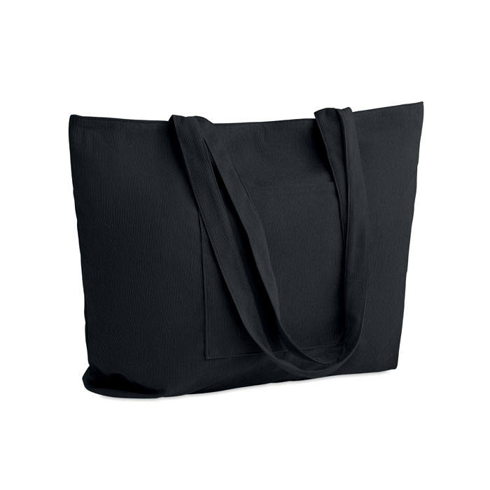 CORDY G - Corduroy large shopping bag - Black