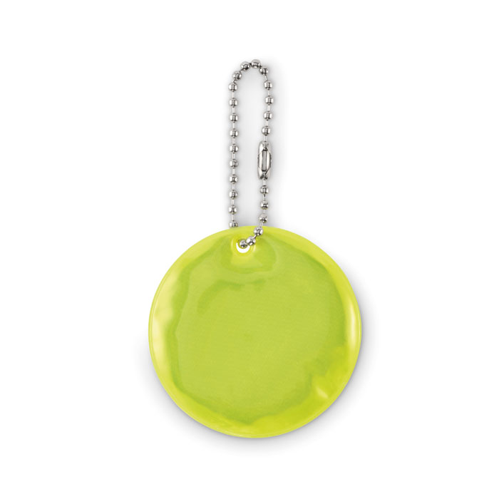 GRIN - Round reflective keyring - Neon Yellow