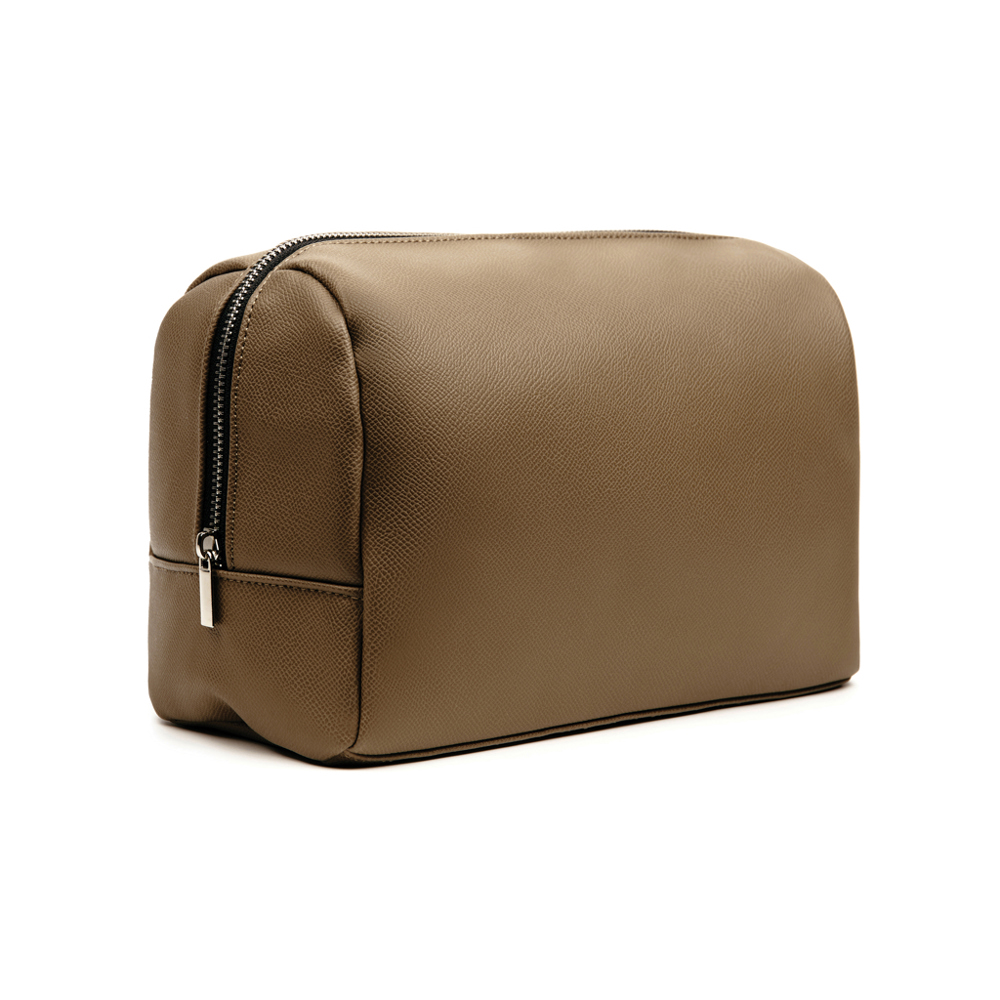 VINGA Bermond RCS recycled PU toiletry bag - brown (± PMS 18-1015)
