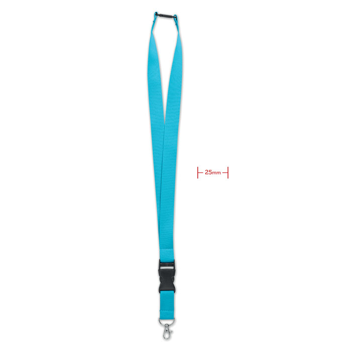 WIDE LANY - Lanyard with metal hook 25mm - Turquoise