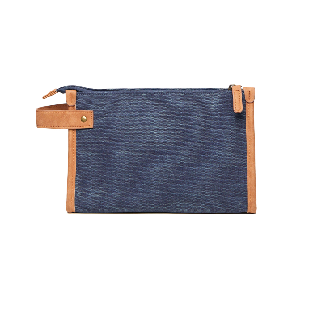 VINGA Bosler GRS recycled canvas toiletry bag - navy (± PMS 2379)