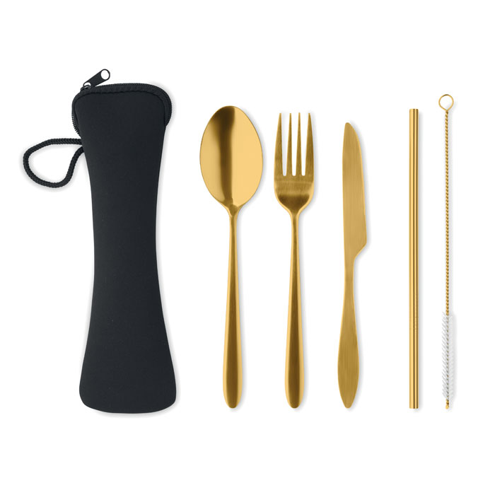 5 SERVICE - Cutlery set stainless steel - Gold