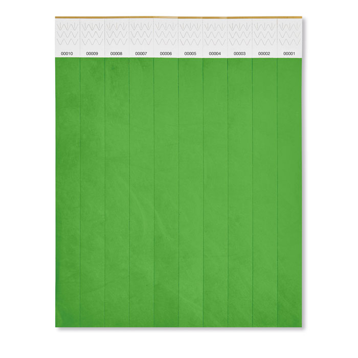  TYVEK - One sheet of 10 wristbands