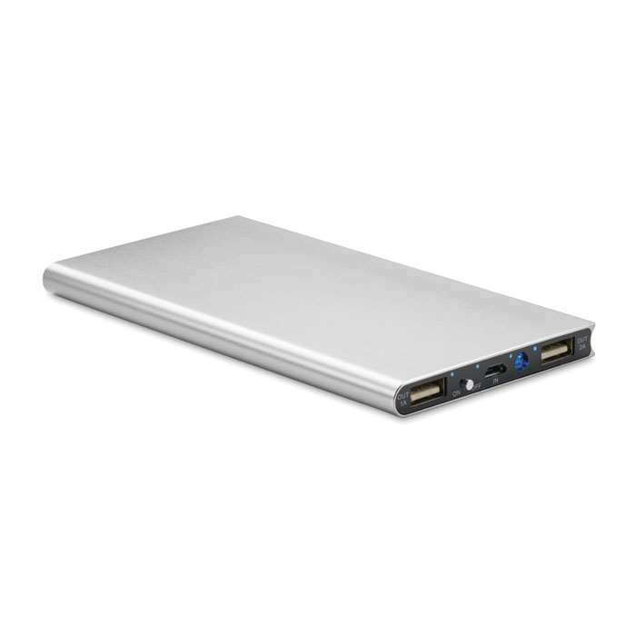 POWERFLAT8 - Powerbank 8000mAh 10.5W - Matt Silver